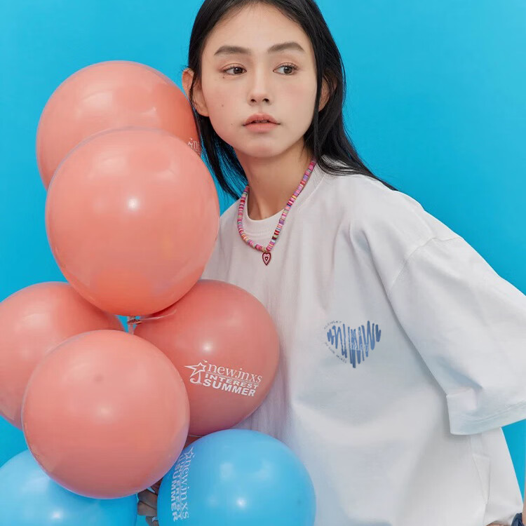 柯诗曼【纯棉短袖】新疆棉T恤女圆领印花男女同款宽松显瘦上衣情侣装潮 此图随机发三件，有想要的图，请留言 M 【95-110斤】