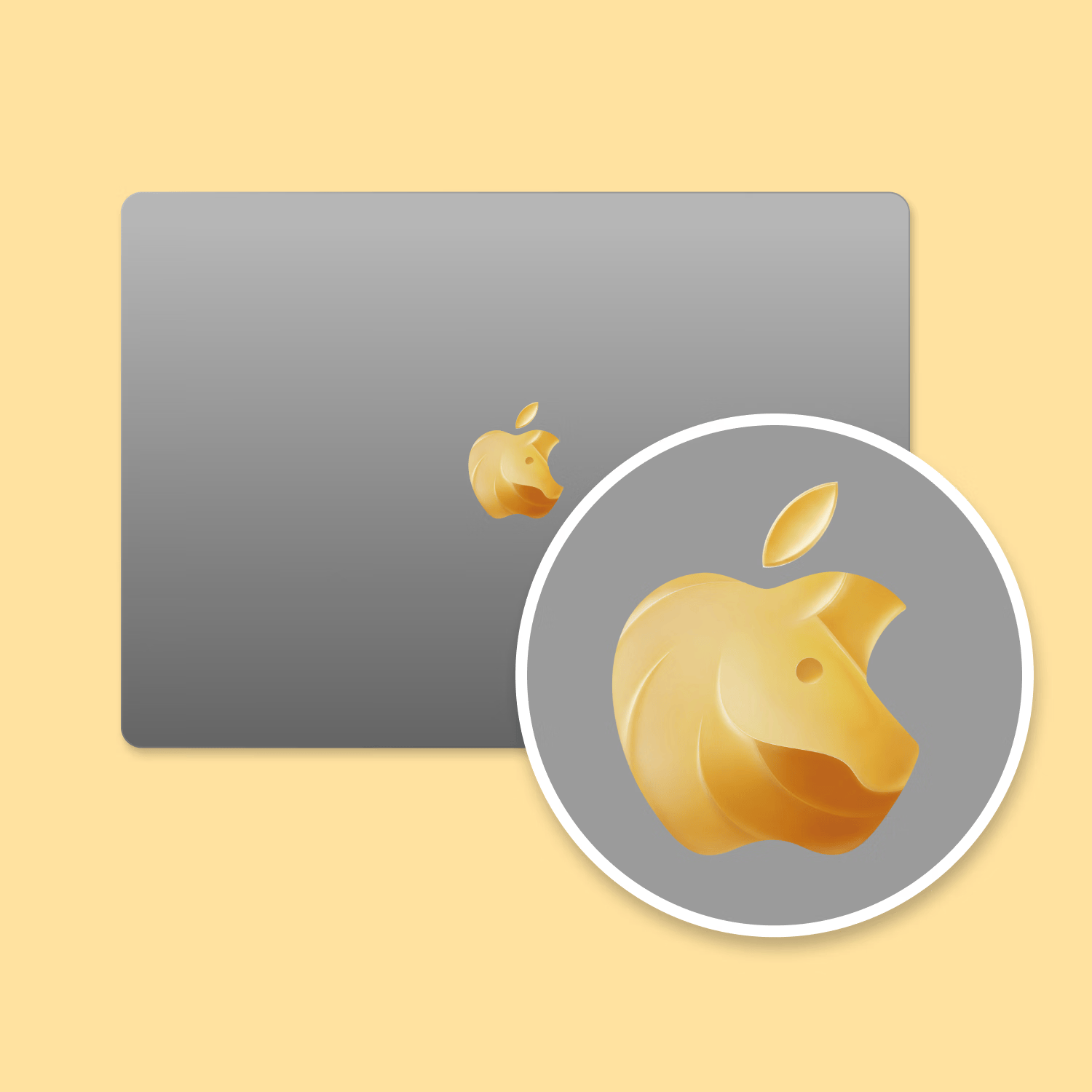 SkinATPro14/16 M5创意Logo贴膜苹果笔记本Air 13/15 logo保护贴MacBook Neo配件电脑笔记本保护贴纸 金马迎春 Air 13 (M5-M2)