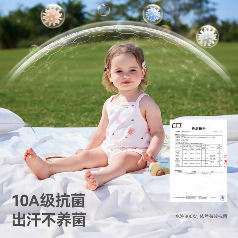 贝肽斯婴儿衣服夏季女新生儿宝宝a类纯棉包屁衣无袖连体衣哈衣 浪漫花期 -两件装 80cm