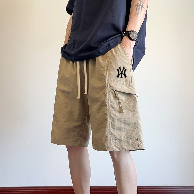 C.MATK工装短裤男夏季新款潮牌休闲宽松男士五分裤百搭外穿中裤透气 卡其色-H 2XL