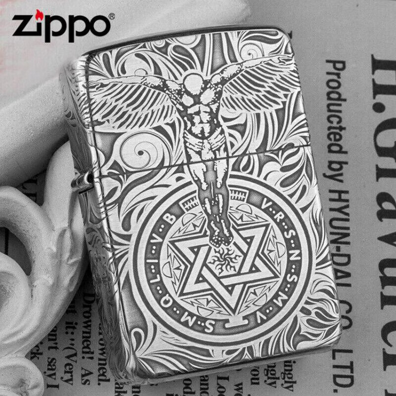 zippozippo 原装zippo打火机煤油防风正版1941纯银复刻守护天使送男友