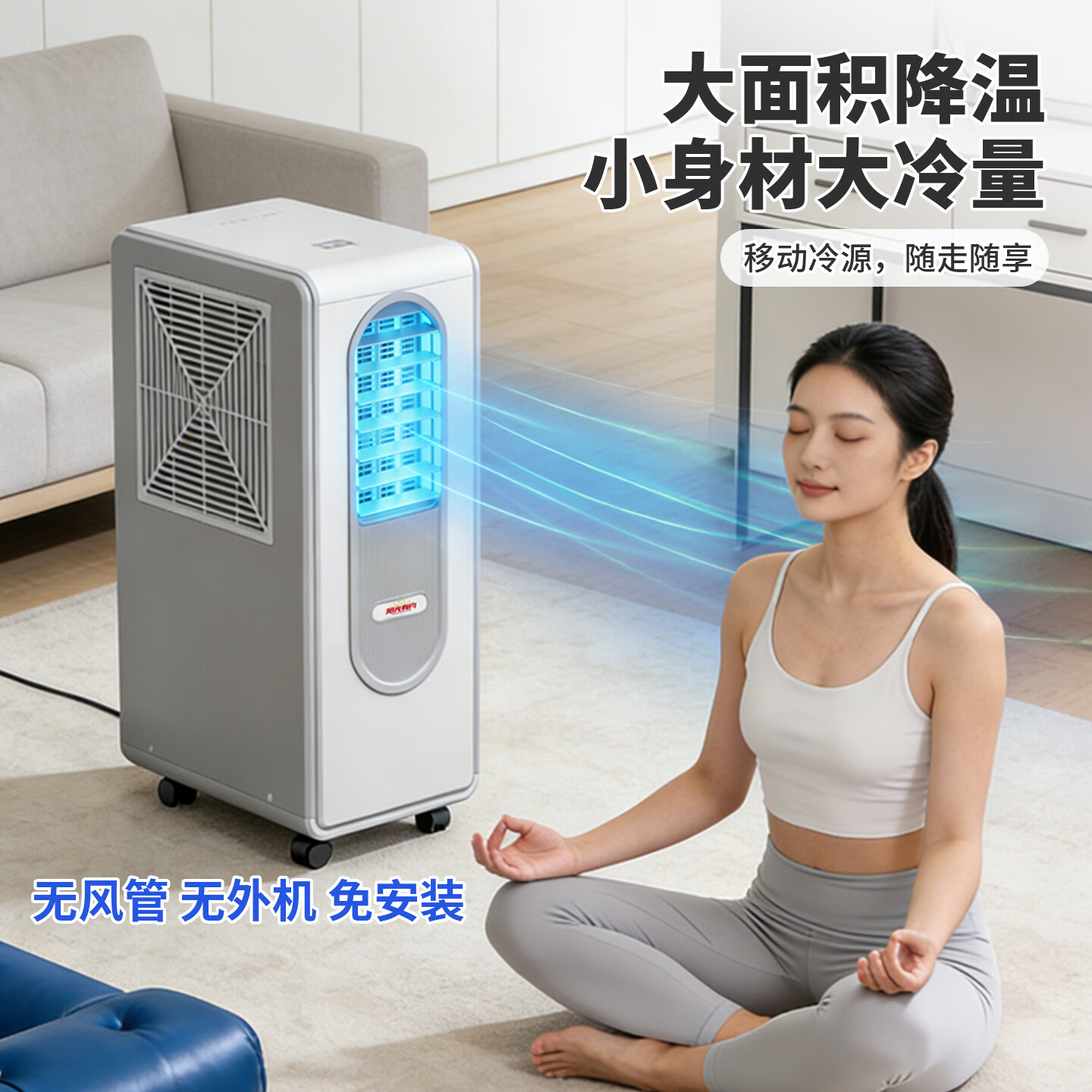 阳光有约移动空调单冷一体机压缩机制冷器空调扇家用冷气机冷风扇无外机免安装卧室厨房制冷降温免排热管 旗舰款（净化/节能/除湿）免排风管