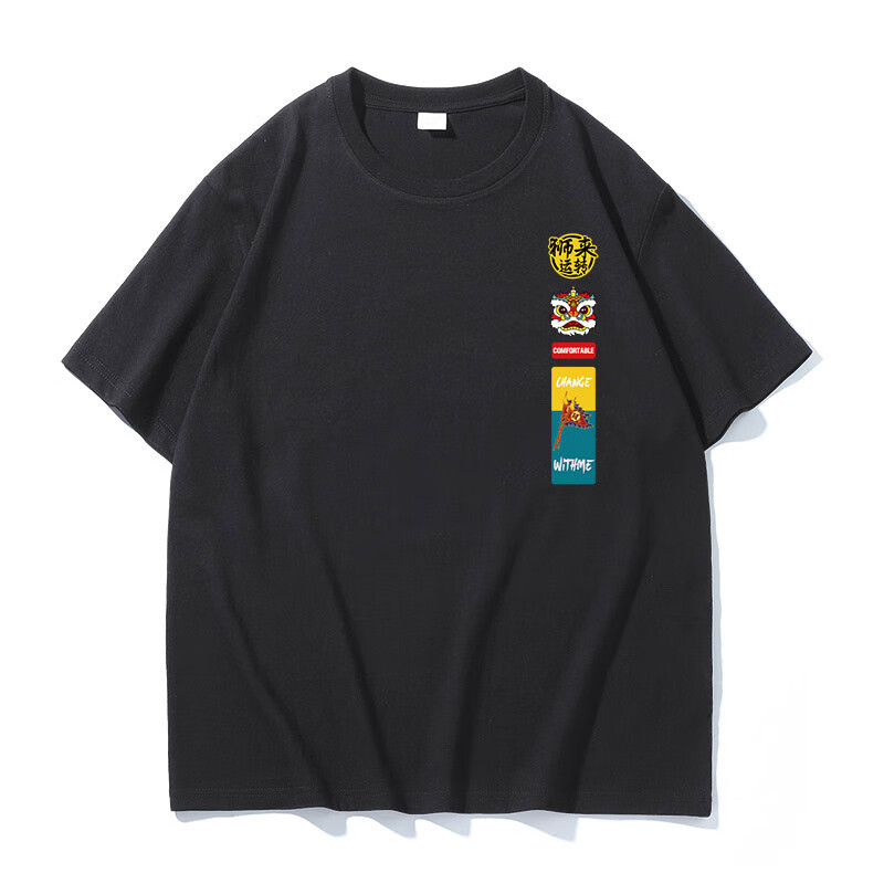 �����Ѻ����Ѷ���t�����ļ�����Բ�촿��t������ӡ��������·���װ 718��ɫ 2XL