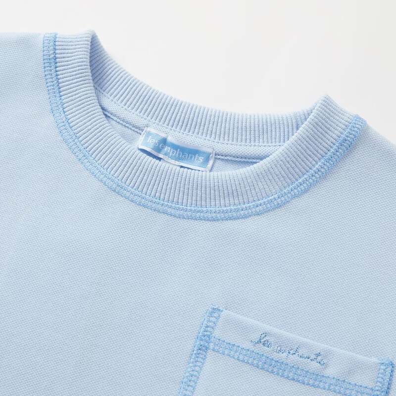 丽婴房（Les enphants）【商场同款】儿童短袖套装男童女童休闲棉质T恤套装外出上衣短裤 天蓝 120 cm