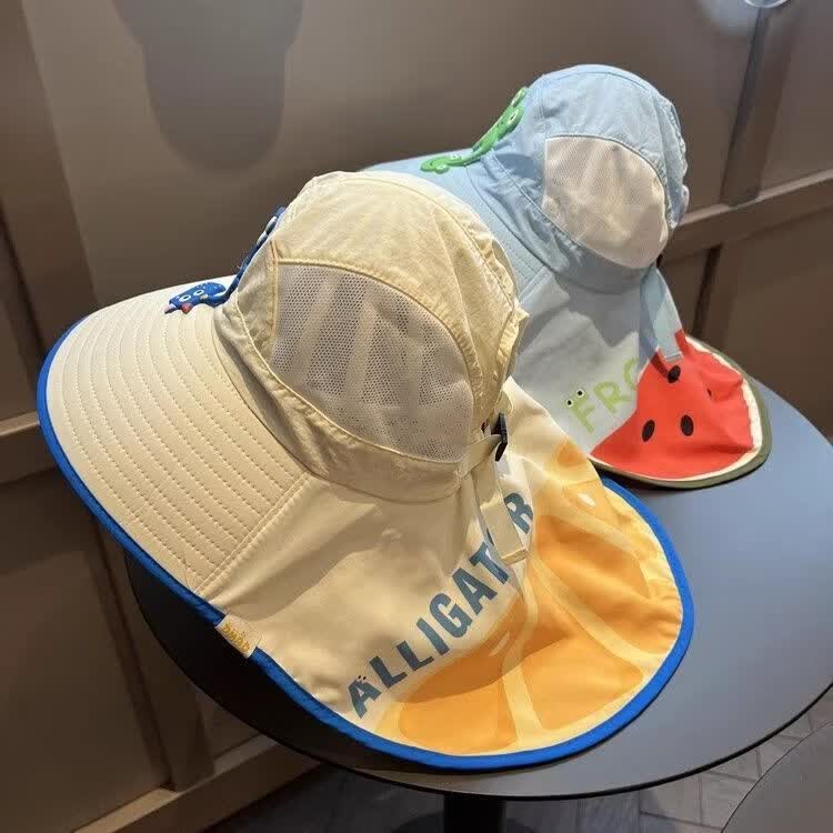 L小红书同款儿童夏季AA R款粉色 儿童防晒帽