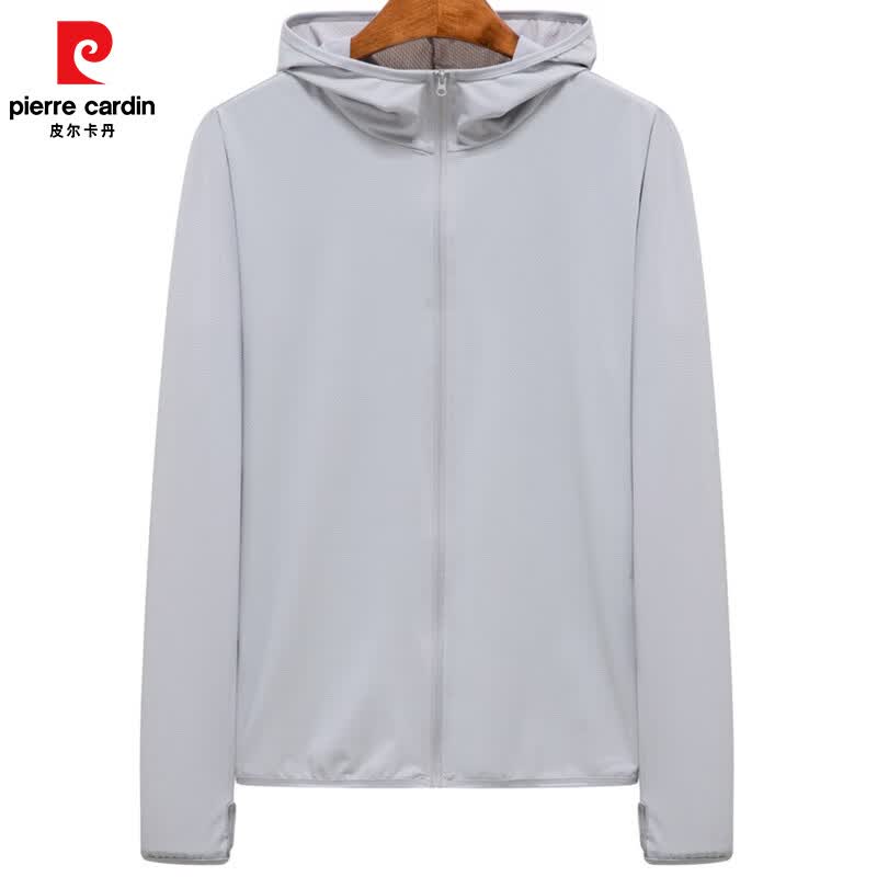皮尔卡丹（pierre cardin）防晒衣夏季新款男女户外防紫外线透气皮肤衣钓鱼防晒服外套男女 铁石蓝色【男款】 XL