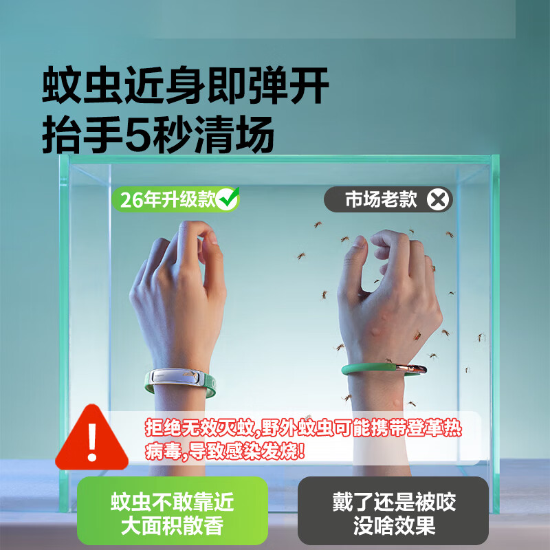 洽苒日本驱蚊手环防叮手环儿童成人户外随身驱蚊液神器孕妇专用精油贴 驱蚊手环套装【天青色】