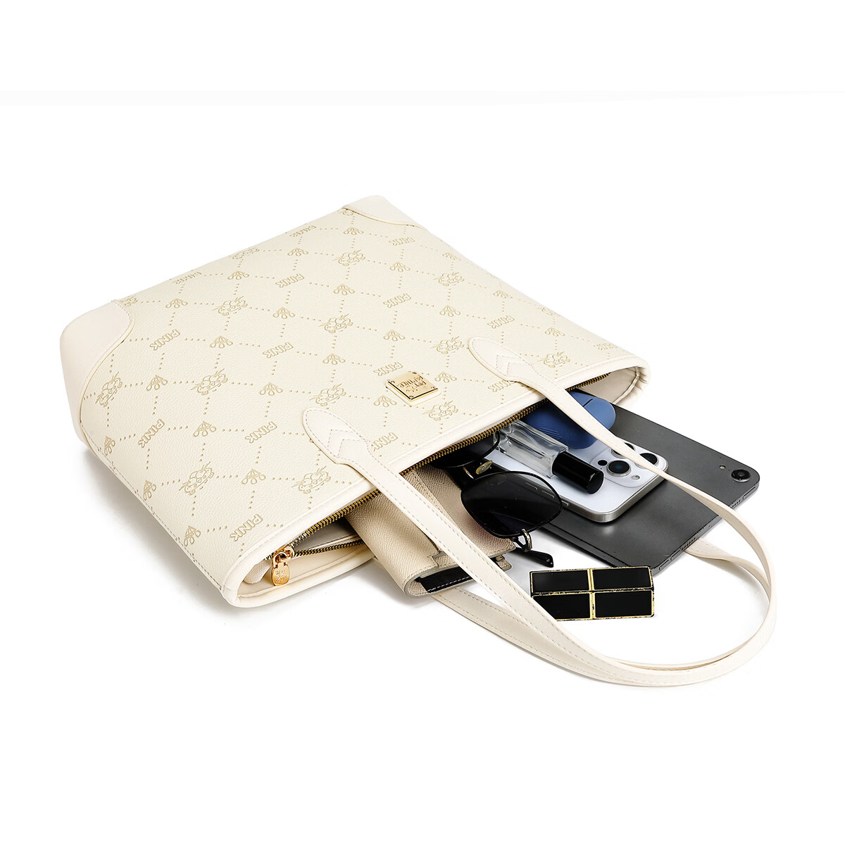 AFGH×粉红豹【联名款】可爱甜美高颜值Tote学生通勤上课上班托特包女 米色【赠送挂件+礼盒】