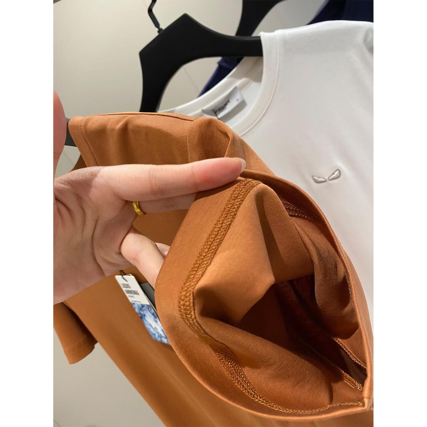 “恶魔眼”2025意式轻奢男士休息80支液氨双面丝光匹马棉体T恤 2323藏青色 3XL