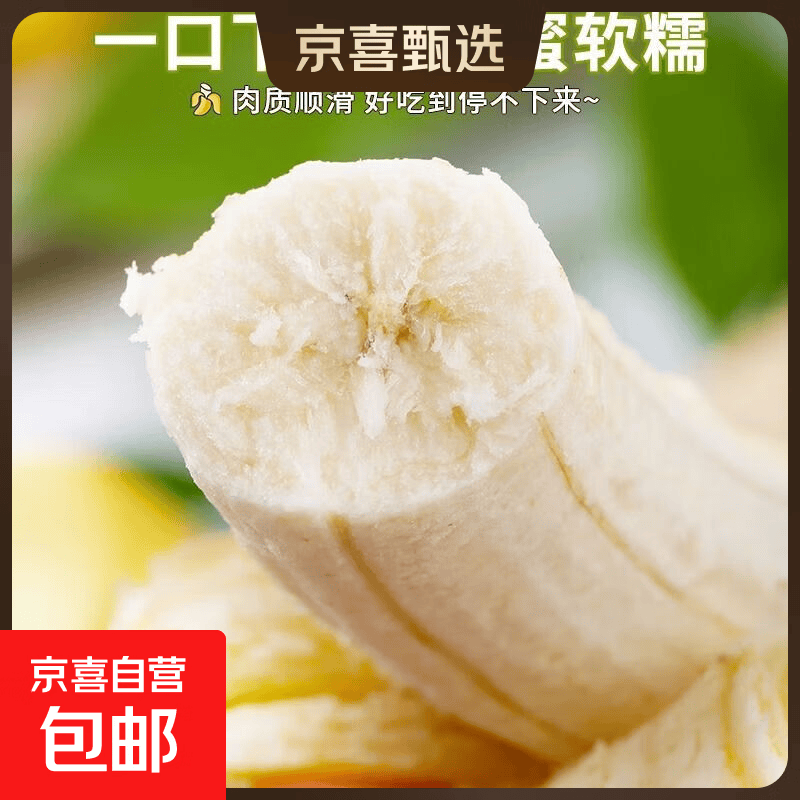 京喜加正宗广西香蕉高山单根蕉新鲜自然熟生鲜皮软变黄可食财敏11 单根香蕉带箱9斤 软糯香甜皮变软变黄可食