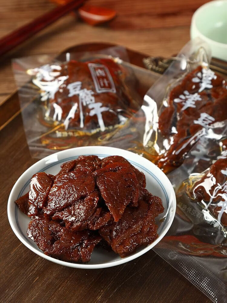 津津豆腐干苏州特产蜜汁甜辣豆干素食中华休闲食品零食小吃90g*4 4盒【卤汁味】