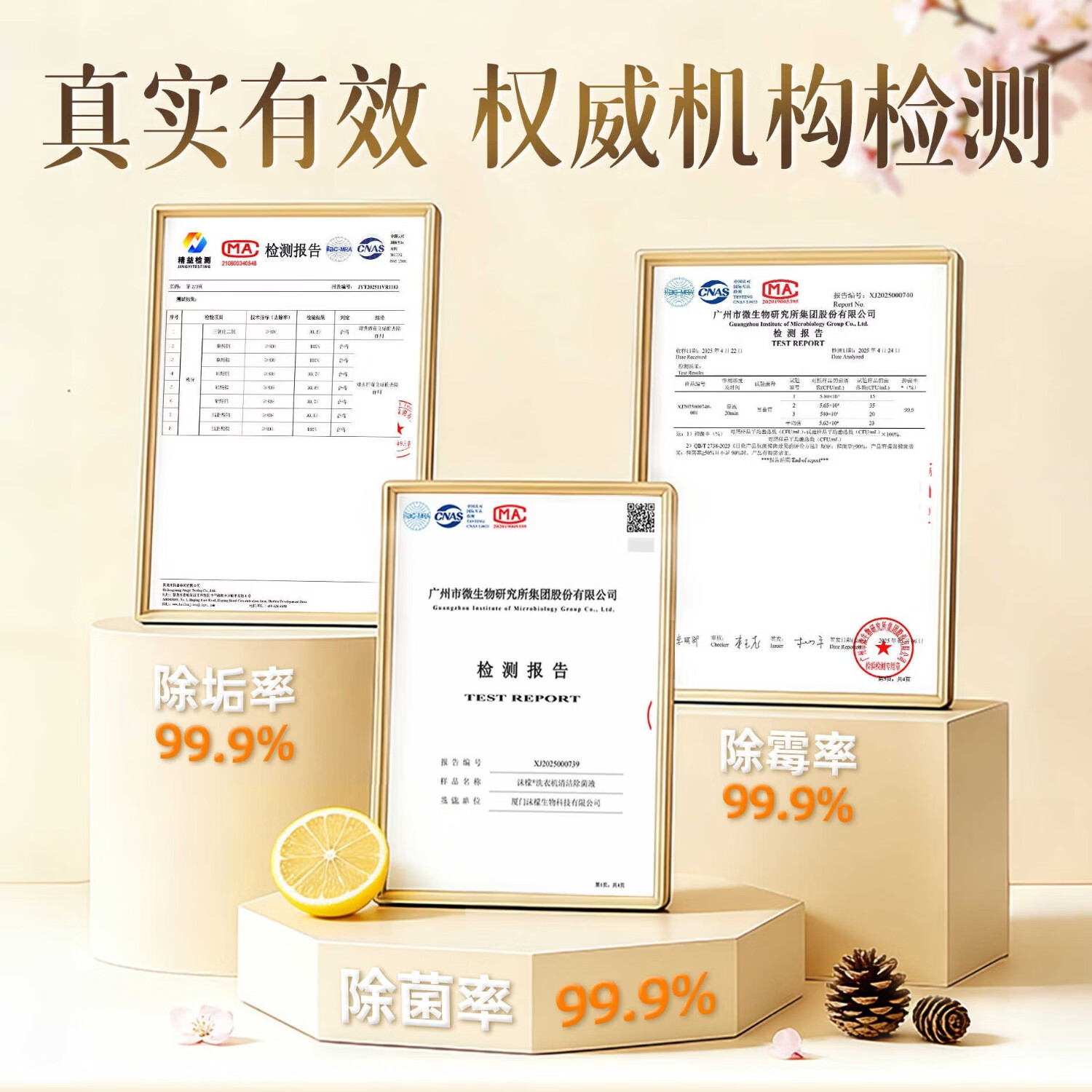 沫檬洗衣机清洗剂强力除垢杀菌波轮滚筒洗衣机深度清洁污渍清理 【免浸泡】柠檬香500ml*2瓶