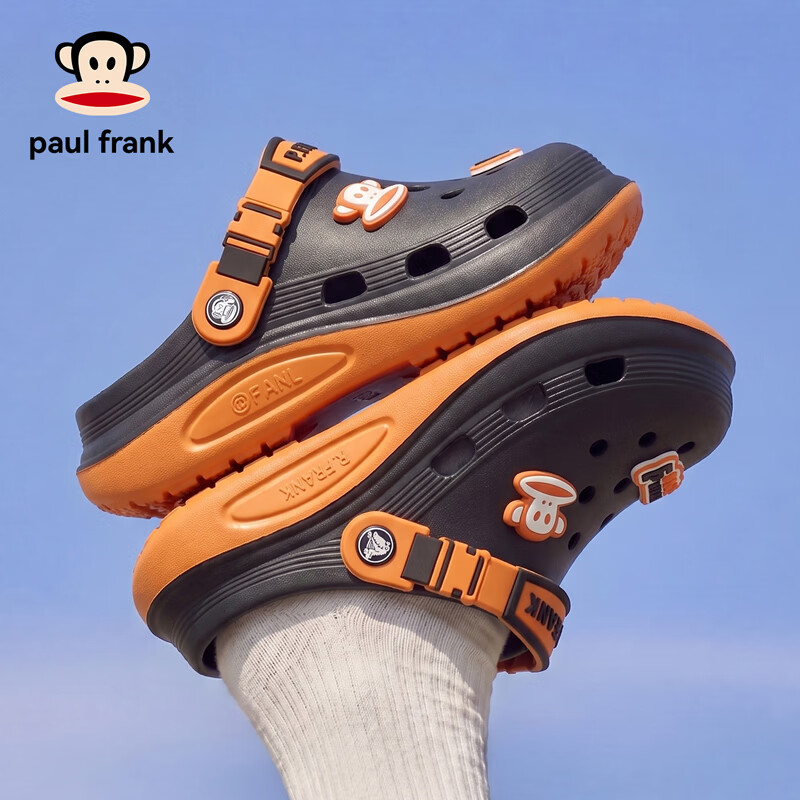 大嘴猴踩屎感洞洞鞋男士夏季2026新款防滑防臭厚底沙滩外穿凉鞋女 灰色 42-43 正码【内长265mm】