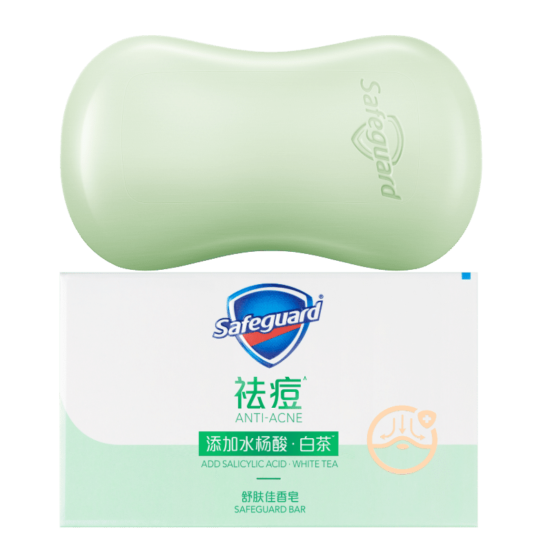 舒肤佳祛痘香皂白茶108g含水杨酸 去油清爽肥皂 洗澡洗脸男女士通用