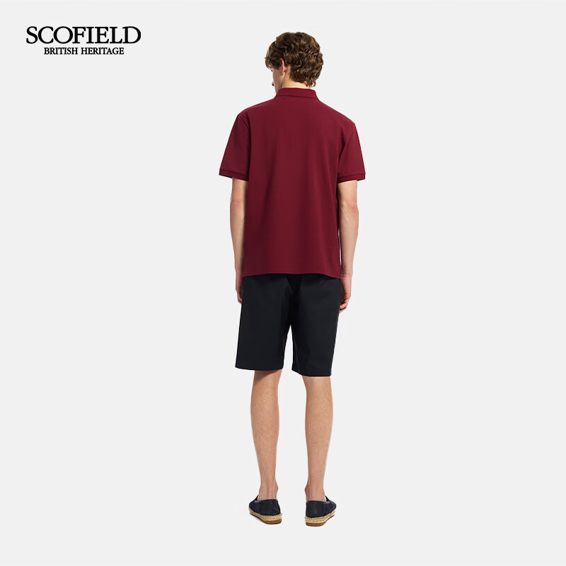 Scofield男装26年夏季新款弹力亲肤通勤品质翻领休闲短袖POLO衫男 红色 XL (180)