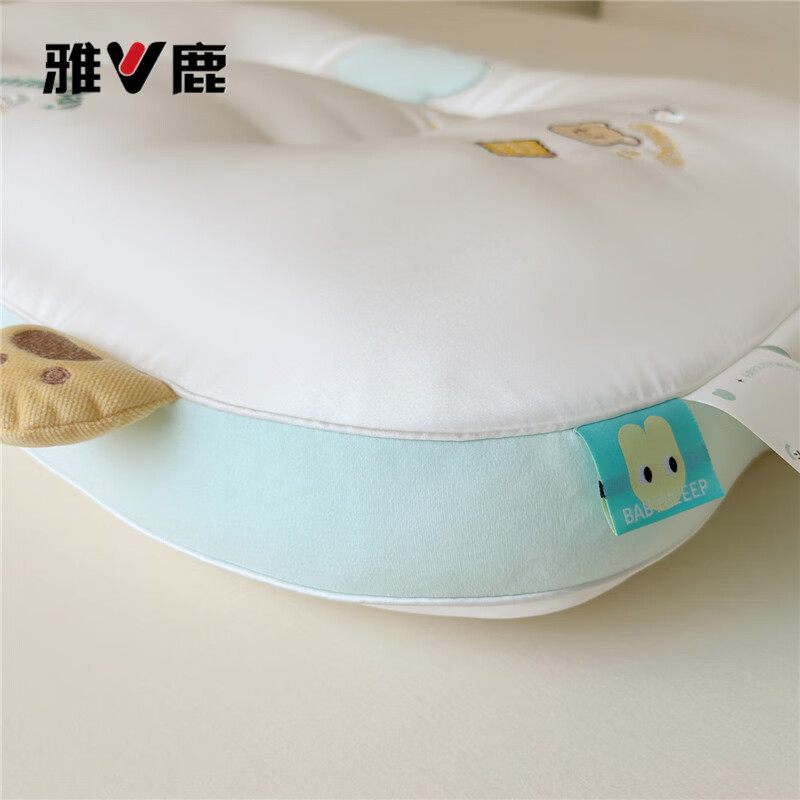 雅鹿宿舍家用亲肤护颈分区立体刺绣奶油小熊枕头枕芯 奶油小熊枕 单只 成人款（48*74cm）