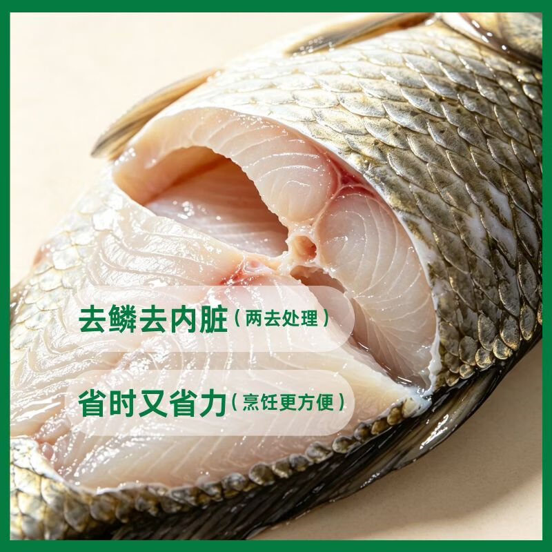 昆仑纪新疆海鲜阿勒泰野生鲫鱼有机大鲫鱼去鳞去内脏冷水鱼顺丰发货 阿勒泰野游银鲫1000-1100g/条 3条装