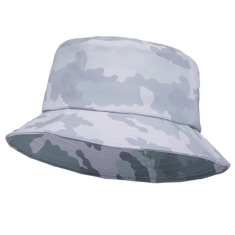 FLEXFIT休閑漁夫帽平頂男帽美式帽子百搭戶外迷彩盆帽潮牌防曬遮陽(yáng)帽子 白色 均碼