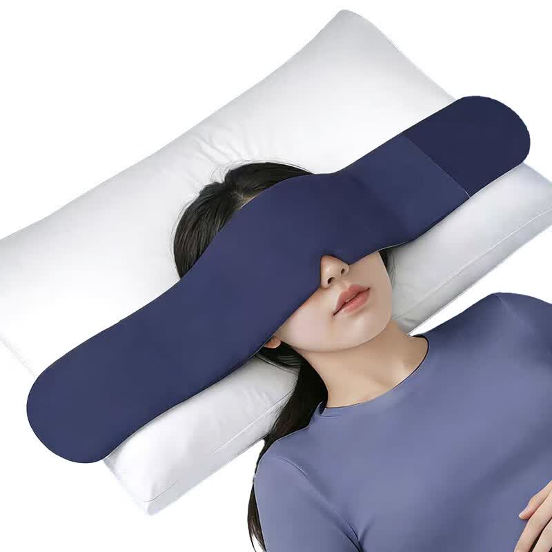 万年灵重力眼罩睡眠遮光睡觉专用微压缓解眼疲劳午休深睡微重力男女士 双面款【绒面+冰丝面】藏青色重力眼罩