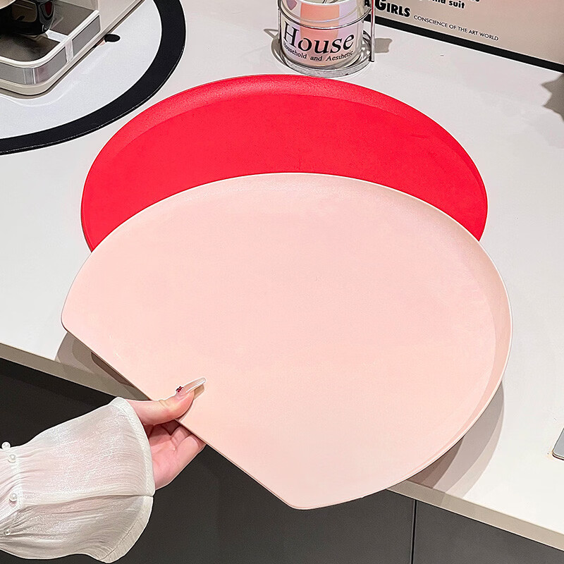 溥畔TPU抗菌防霉菜板切菜板半圆形案板双面厨房无痕砧菜板 粉色大号双面可用+防霉抗菌