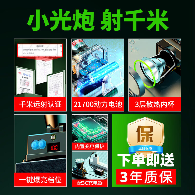 光明大将头灯强光超亮头戴式超长续航矿灯户外充电100夜钓鱼照明灯小时 996白光-N8灯芯-21700电池-一键爆亮