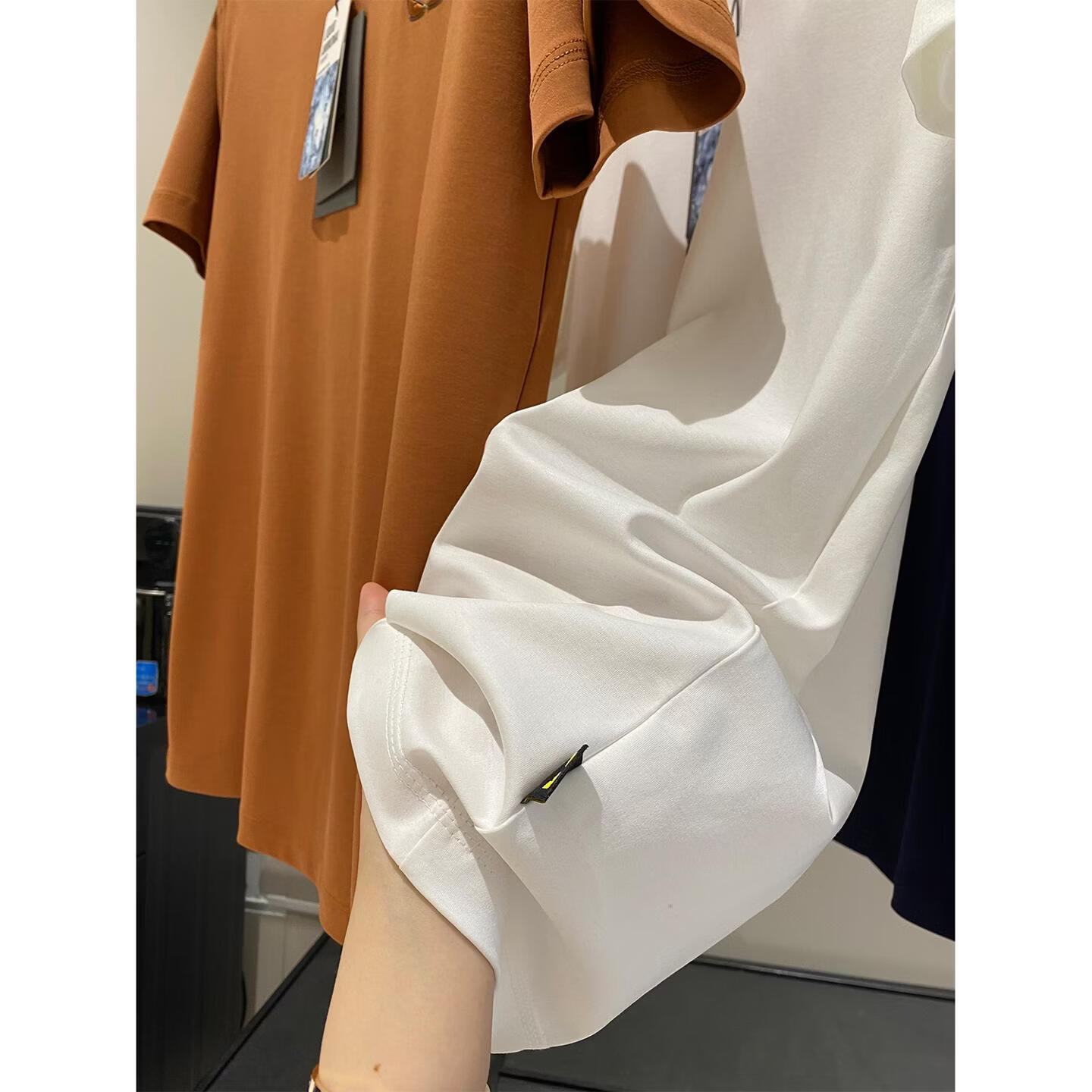 “恶魔眼”2025意式轻奢男士休息80支液氨双面丝光匹马棉体T恤 2323藏青色 3XL