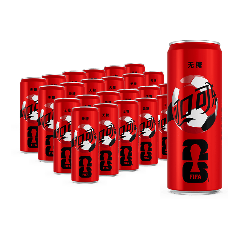 可口可乐（Coca-Cola）零度 Zero 无糖汽水 碳酸饮料 330ml*24FIFA世界杯主题罐