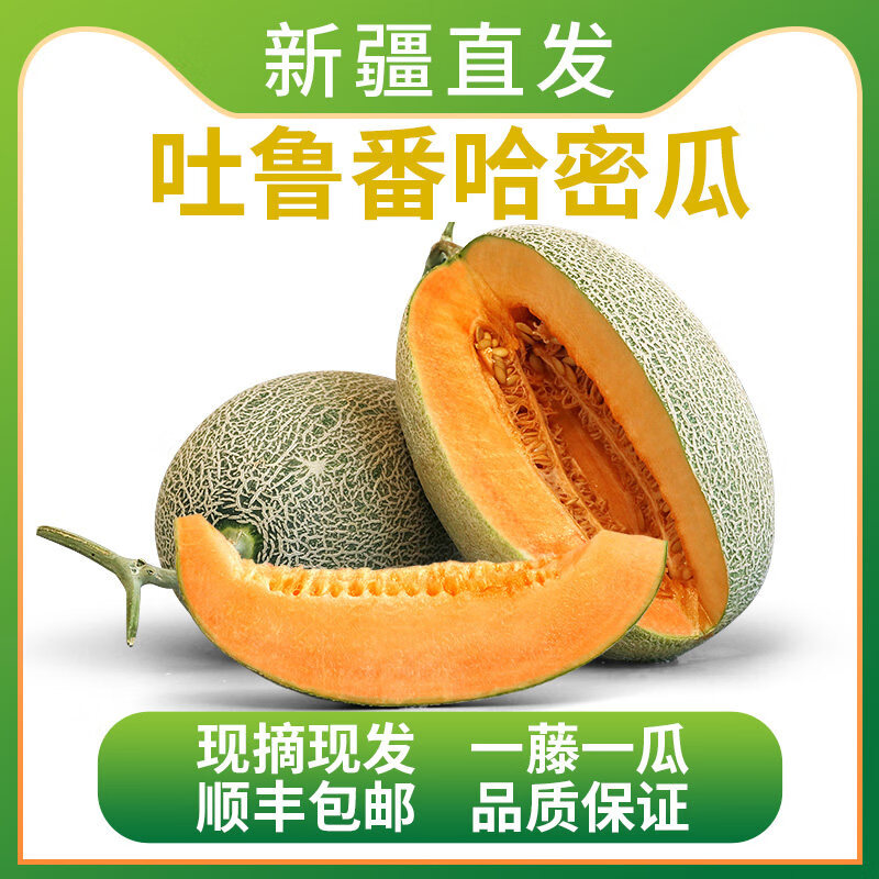 【新疆直发】正宗新疆哈密瓜西州蜜25号网纹瓜甜瓜整箱顺丰快递 哈密瓜2~3枚7-8斤【顺丰快递】