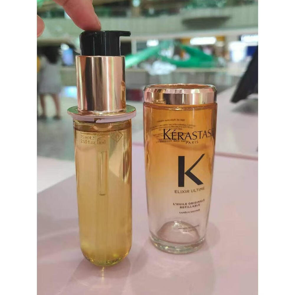 卡诗（KERASTASE）鎏金山茶花鎏金山茶花护发精油+替换装滋养亮泽修护防毛躁 红油75ml