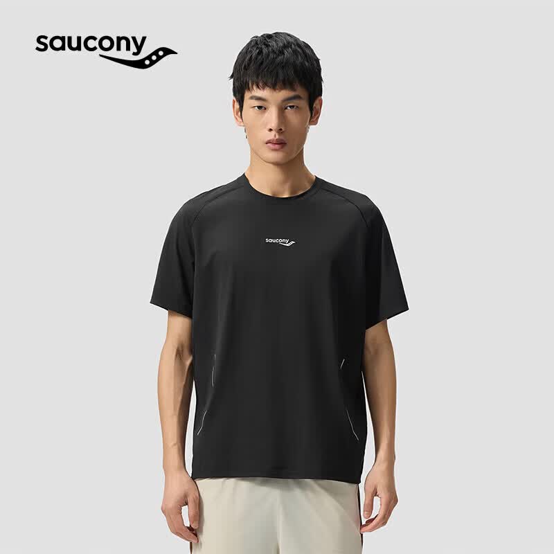 SAUCONY索康尼官方男春夏轻薄透气宽松撞色亲肤凉感圆领短袖T恤