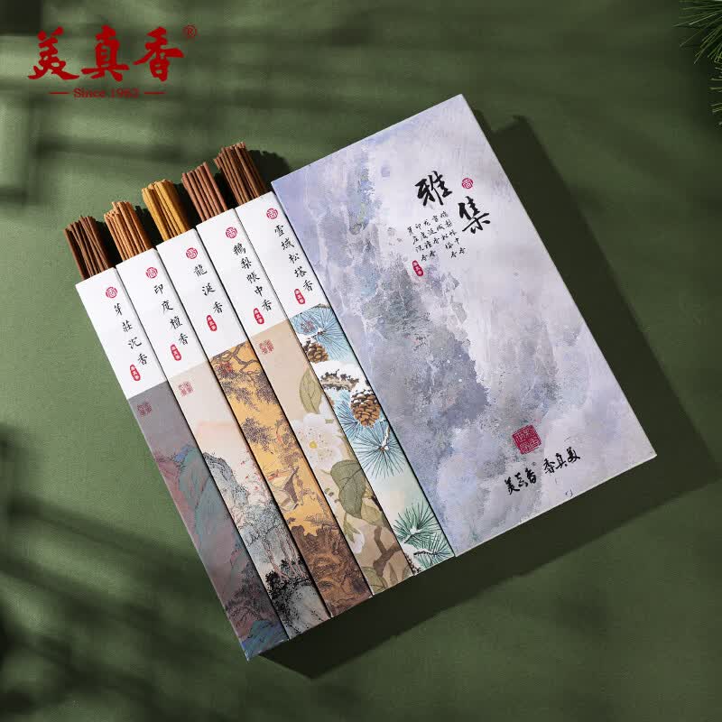 美真香松塔香檀香芽庄沉香龙涎鹅梨帐中香线香家用室内熏香 150g约300支