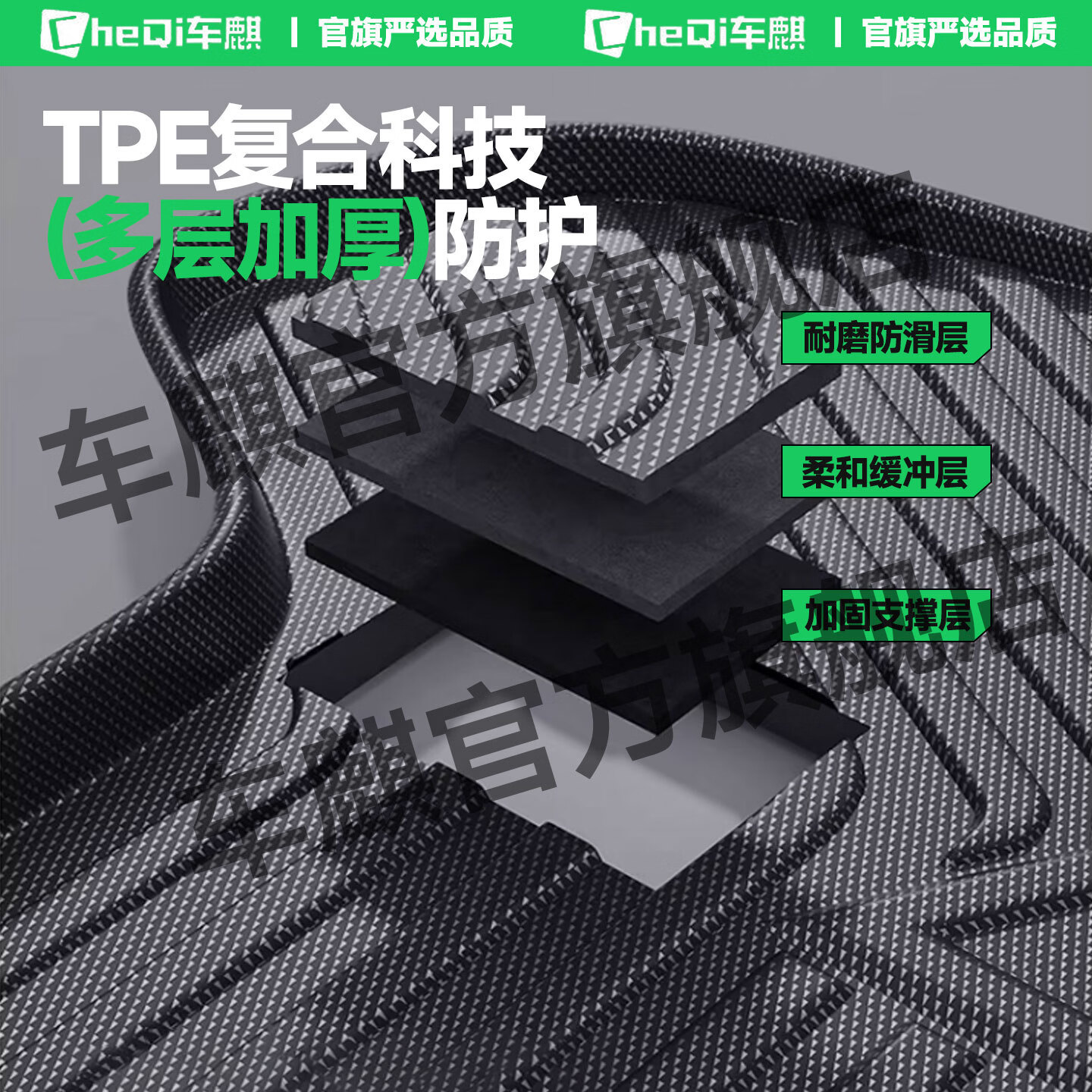 车麒后备箱垫适用于捷途山海L9/L7/L6旅行者大圣X70 PLUS/X90 PRO/X95 24款捷途山海L7 5座【TPV尾垫】 捷途专用臻品TPV碳纤纹尾箱垫