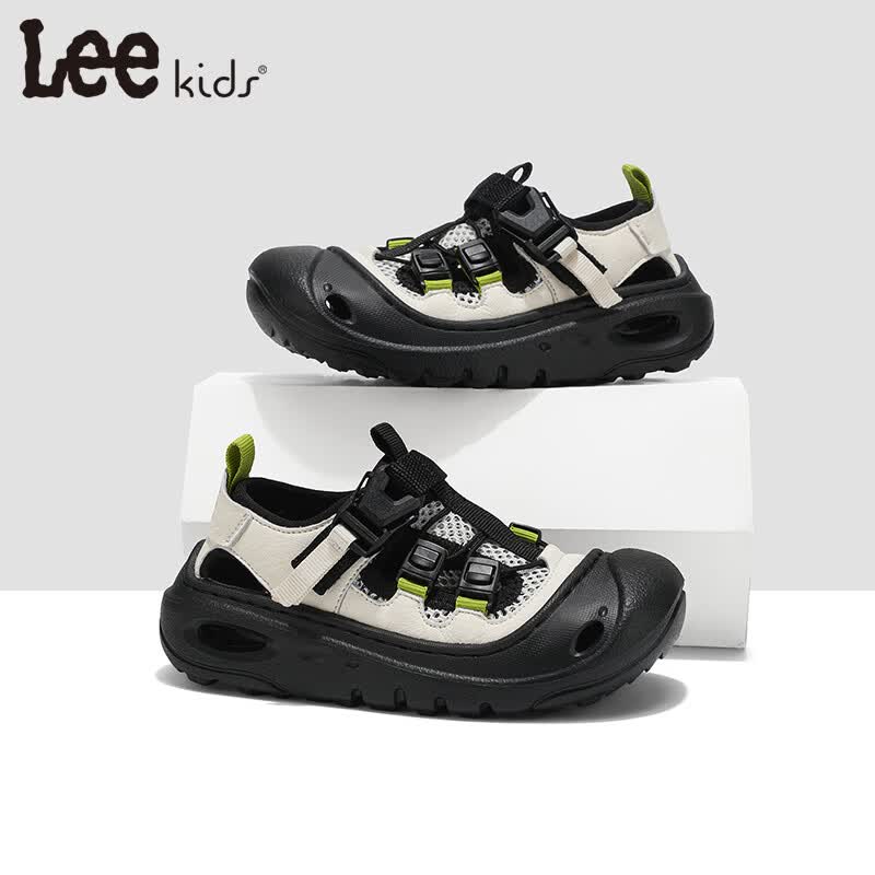 Lee童鞋夏季新款儿童沙滩凉鞋女童包头防滑涉水鞋男童 黑米 36 【建议脚长222mm】