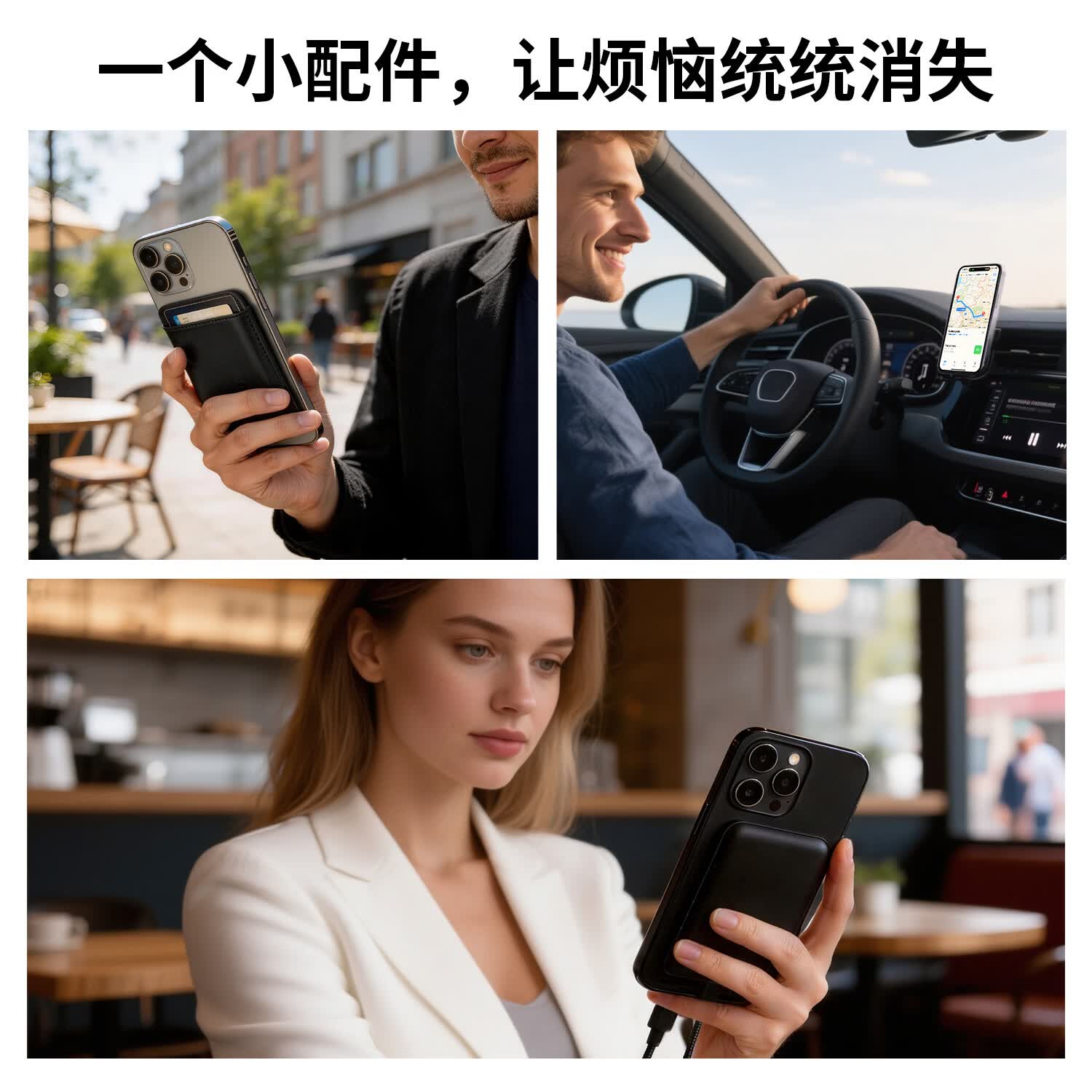 竞闪磁吸补丁Magsafe增强磁力贴 手机支架引磁片充电宝硬盘盒引磁环耳机小尾巴移动电源散热器磁吸贴 M1引磁片配对组合套装黑色 磁石矩阵增强磁吸补丁