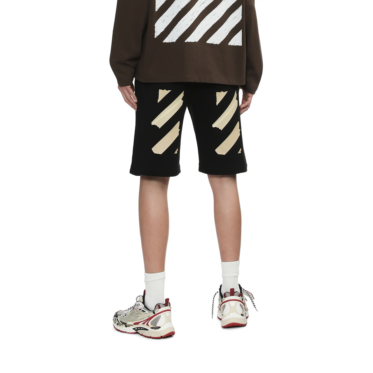 OFF WHITE 26SS 新款印花logo短裤宽松轻奢高级感五分裤 男女同款 黑色 L