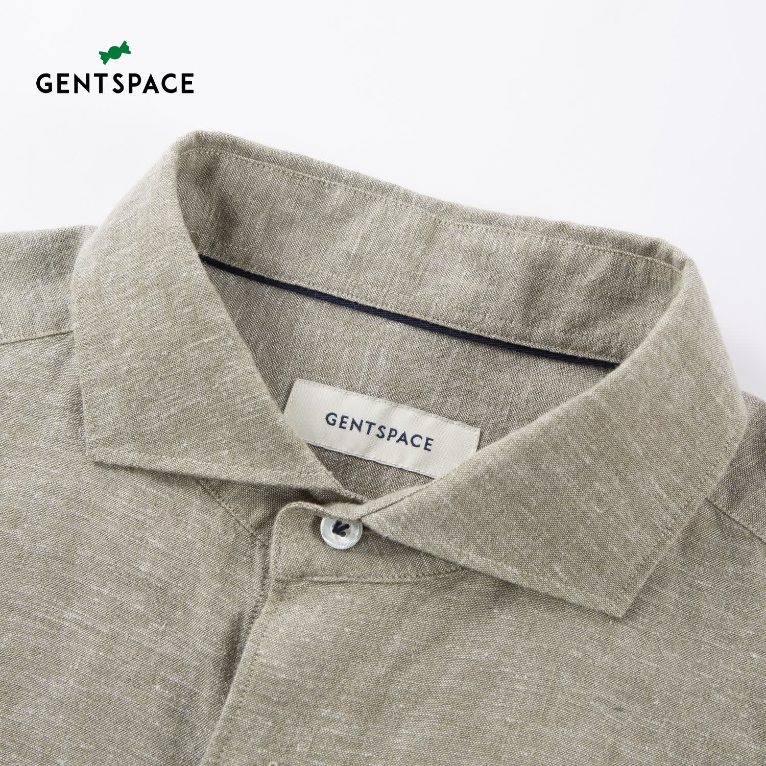GENTSPACE男士长袖衬衫春夏新品温莎领汉麻天丝混纺松弛随性优雅品质 灰橄榄绿 3XL 56 195/112A
