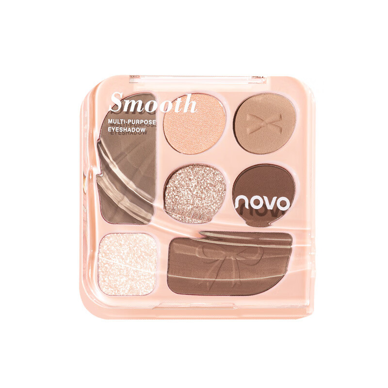 NOVO沉溺绮想七色综合眼影盘一盘多用哑光珠光低饱和新手日常修容盘 "04#泡芙"