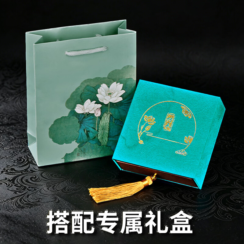 神翠鸟心意好礼和田玉平安扣吊坠男女款青色平安扣玉坠带绳证书礼盒  【碧凝翠润约20mm】QZH1312i