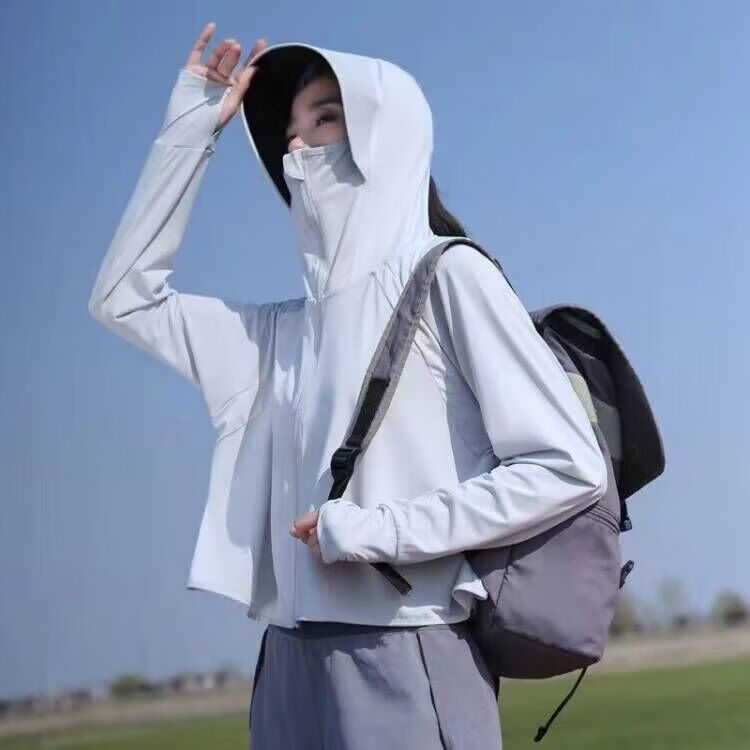 防晒衣女夏季薄款连帽外套2025新款宽松时尚小个子冰丝开衫防晒服 3153卡色 M 【建议90斤-110斤】