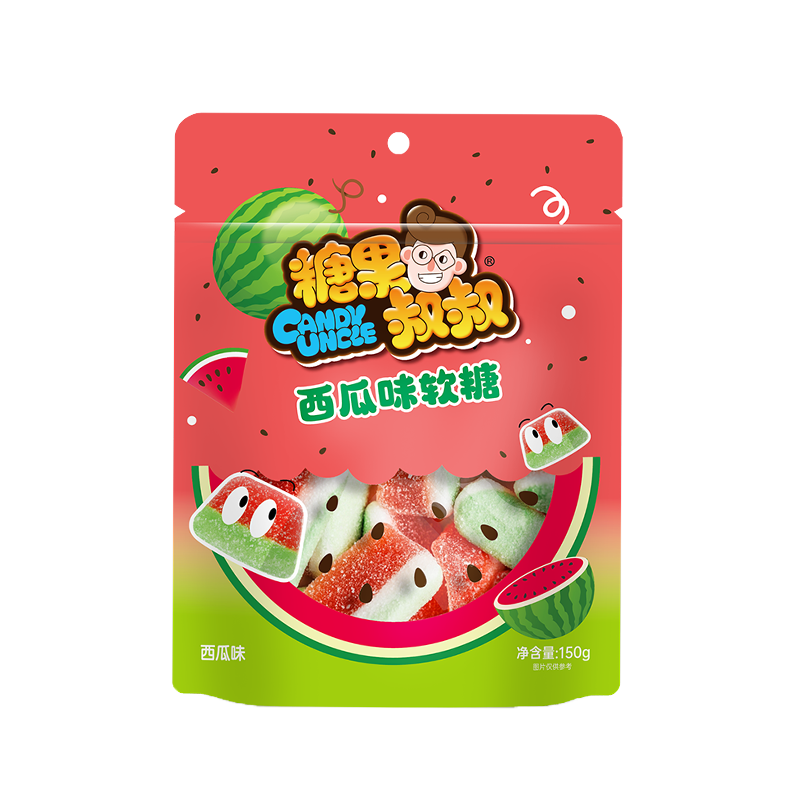糖果叔叔 CANDY\'S UNCLE 网红创意软糖 150g/袋 休闲零食 儿童糖果西瓜味