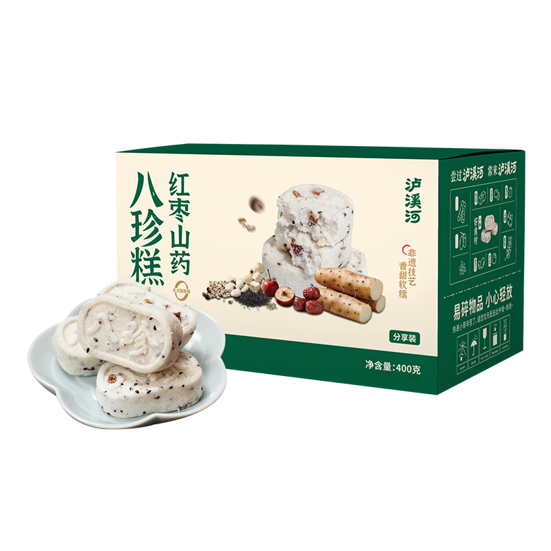 泸溪河红枣山药八珍糕400g 桃酥红枣山药茯苓芡实糕点心小米糕健康早餐