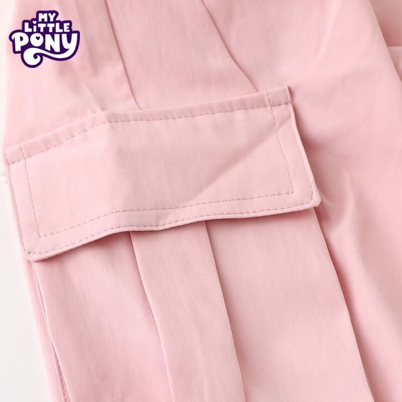 小马宝莉(MY LITTLE PONY)女童套装2026夏季新款工装裤子女孩休闲恤两件套装 粉色工装裤套装 110 110码 建议95-105cm