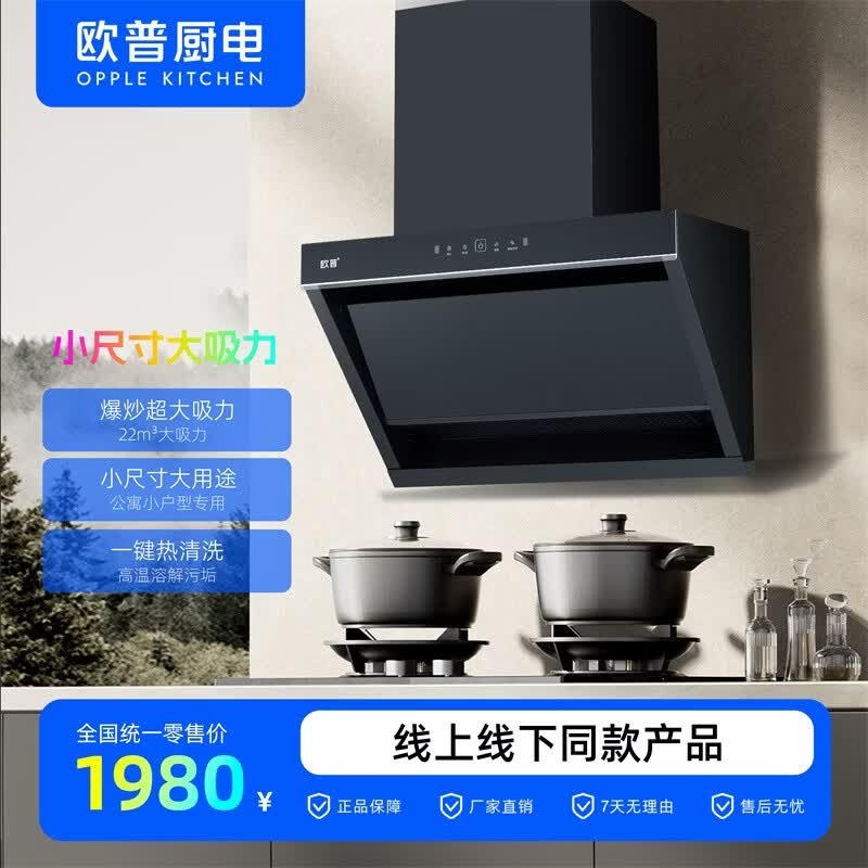 欧普照明（OPPLE）抽油烟机顶吸式小户型大吸力欧式吸油烟机家用厨房YC05