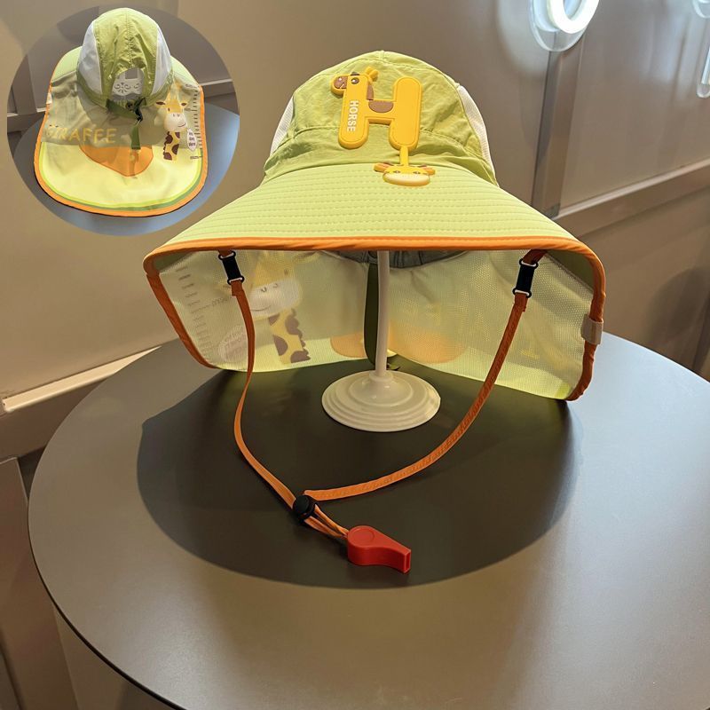 L小红书同款儿童夏季AA R款粉色 儿童防晒帽