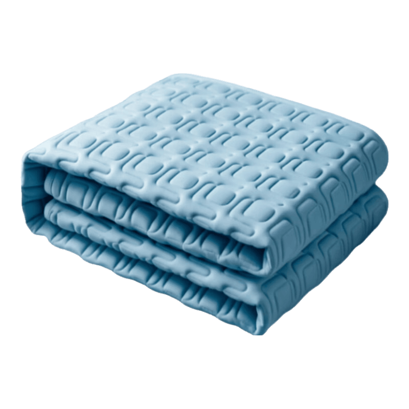 泰嗨（TAIHI）冰丝凉席A类乳胶凉席凉垫空调席凉席三件套夏天可机洗折叠冰丝席 冰川蓝200*150cm【加厚升级款】