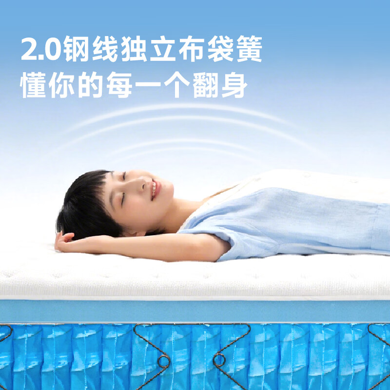 丽曼俪云系列113 零压软床垫 凝胶记忆绵独立袋装弹簧床垫1.8x2米席梦思 TMA113（软）24cm厚【零压护脊软睡感】 1.8米*2米