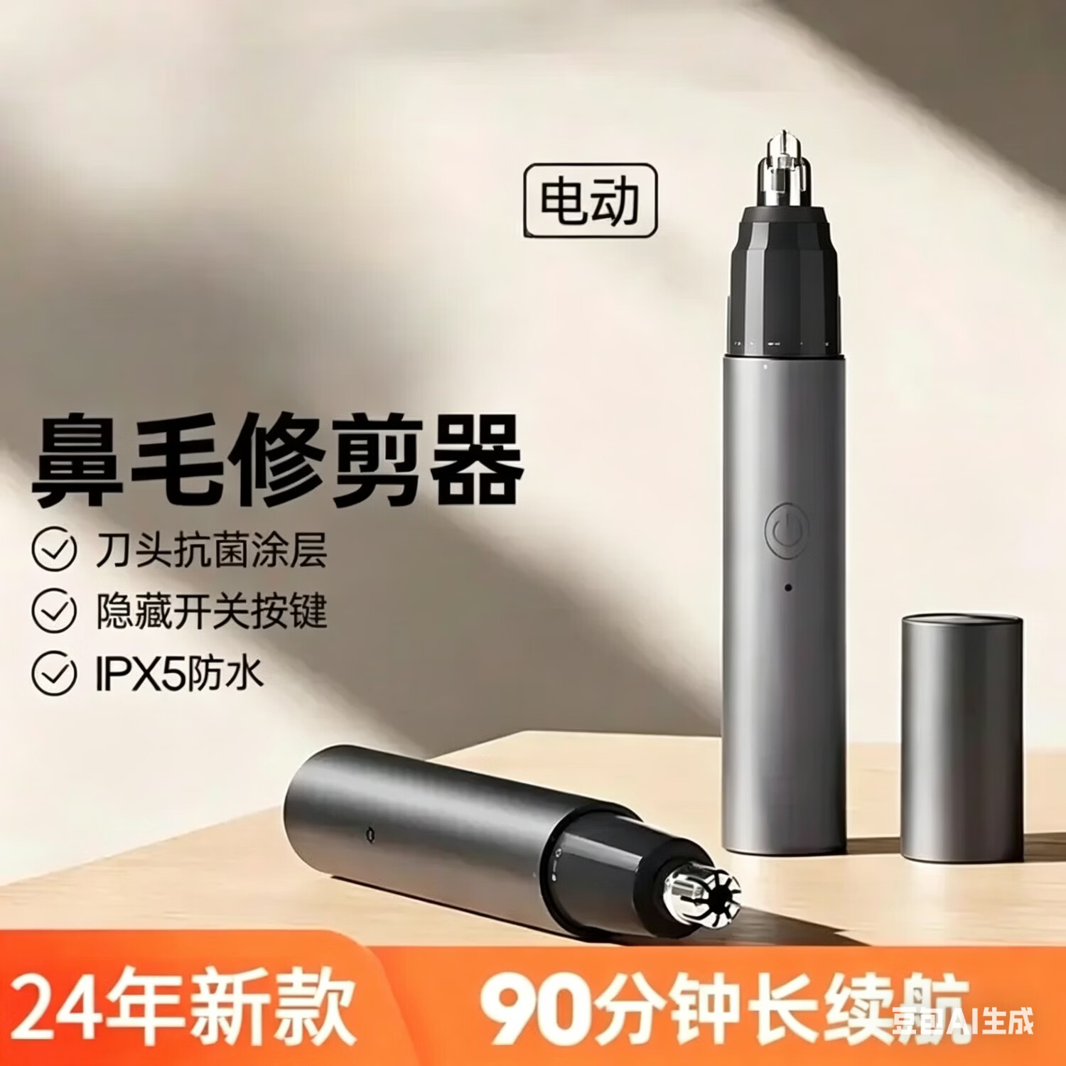 【飞利浦同款】电动鼻毛修剪器男士专用充电type-c便捷快充无痛可水洗耳毛修剪器送男生小礼物生日 数显品质充电款【30天续航 秒剃超高转速