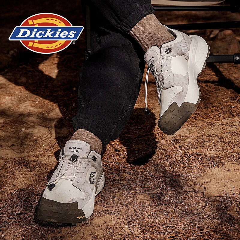 Dickies男鞋夏季2026新款老爹鞋男增高鞋子软底男士休闲鞋户外登山运动鞋 浅卡其 42