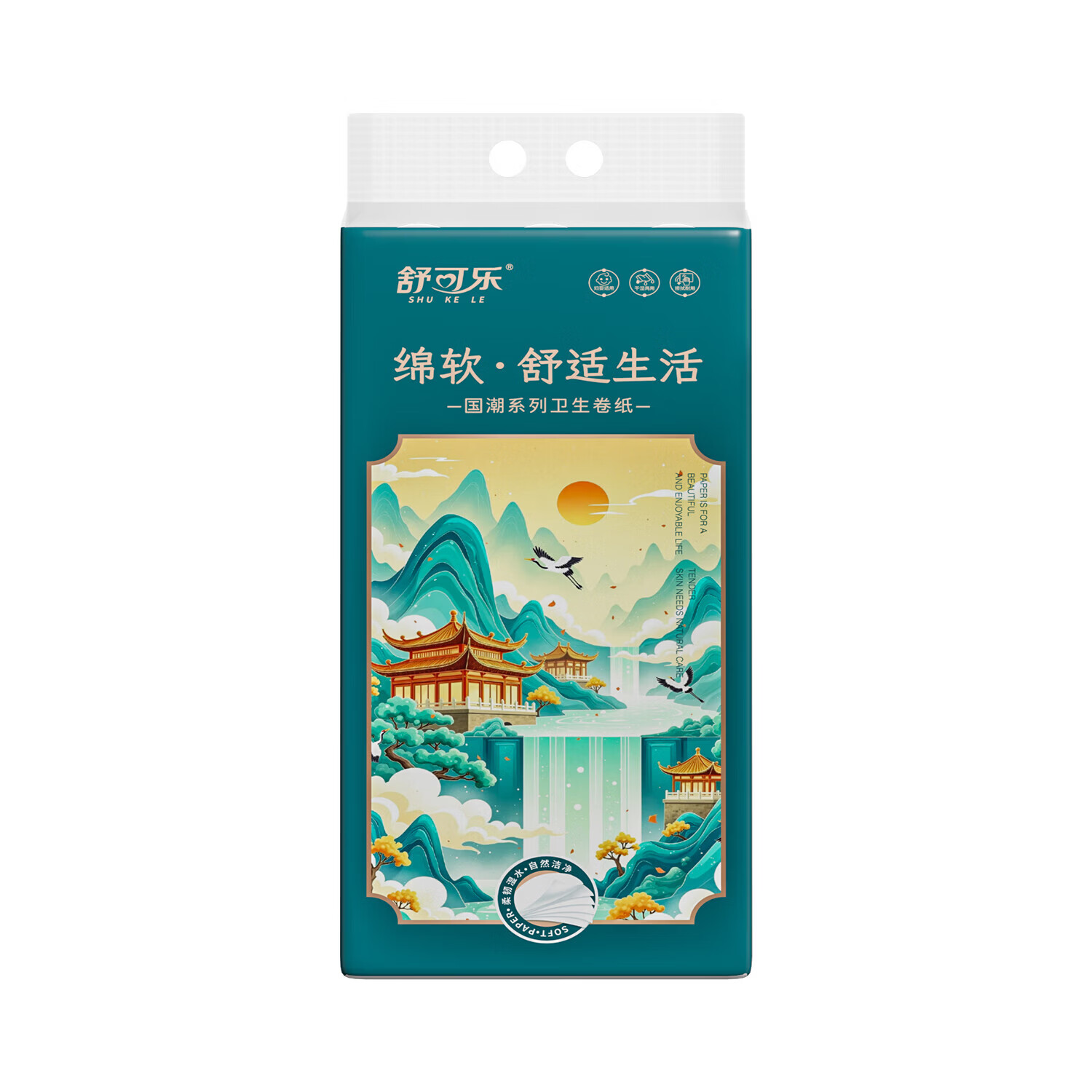 舒可乐【甄选直发】国潮加厚无芯卫生纸 6层 138g/卷*18卷