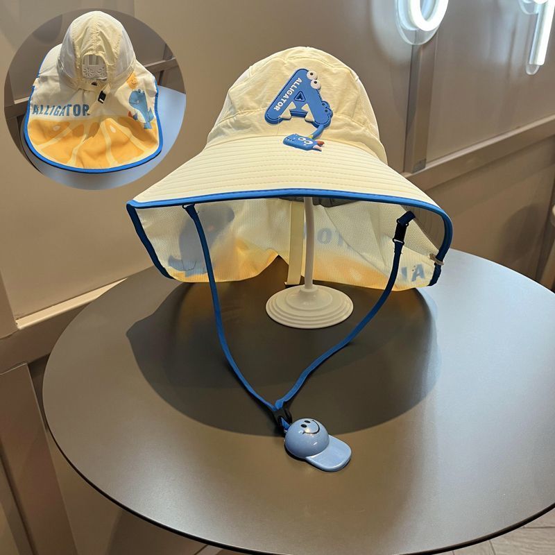 L小红书同款儿童夏季AA R款粉色 儿童防晒帽